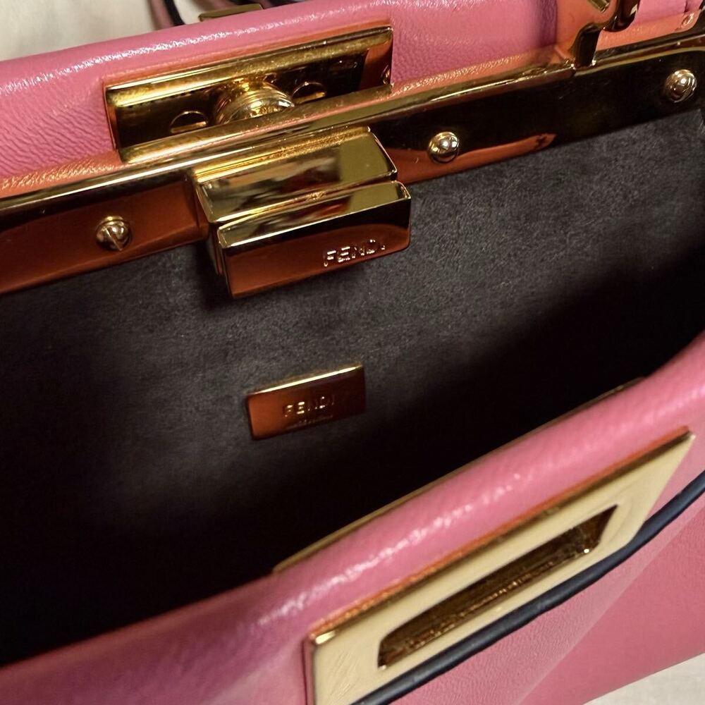 FENDI Peekaboo Handbag Bag Shoulder Pink - Picture 8 of 9